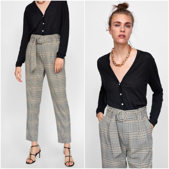 high waisted belt trousers